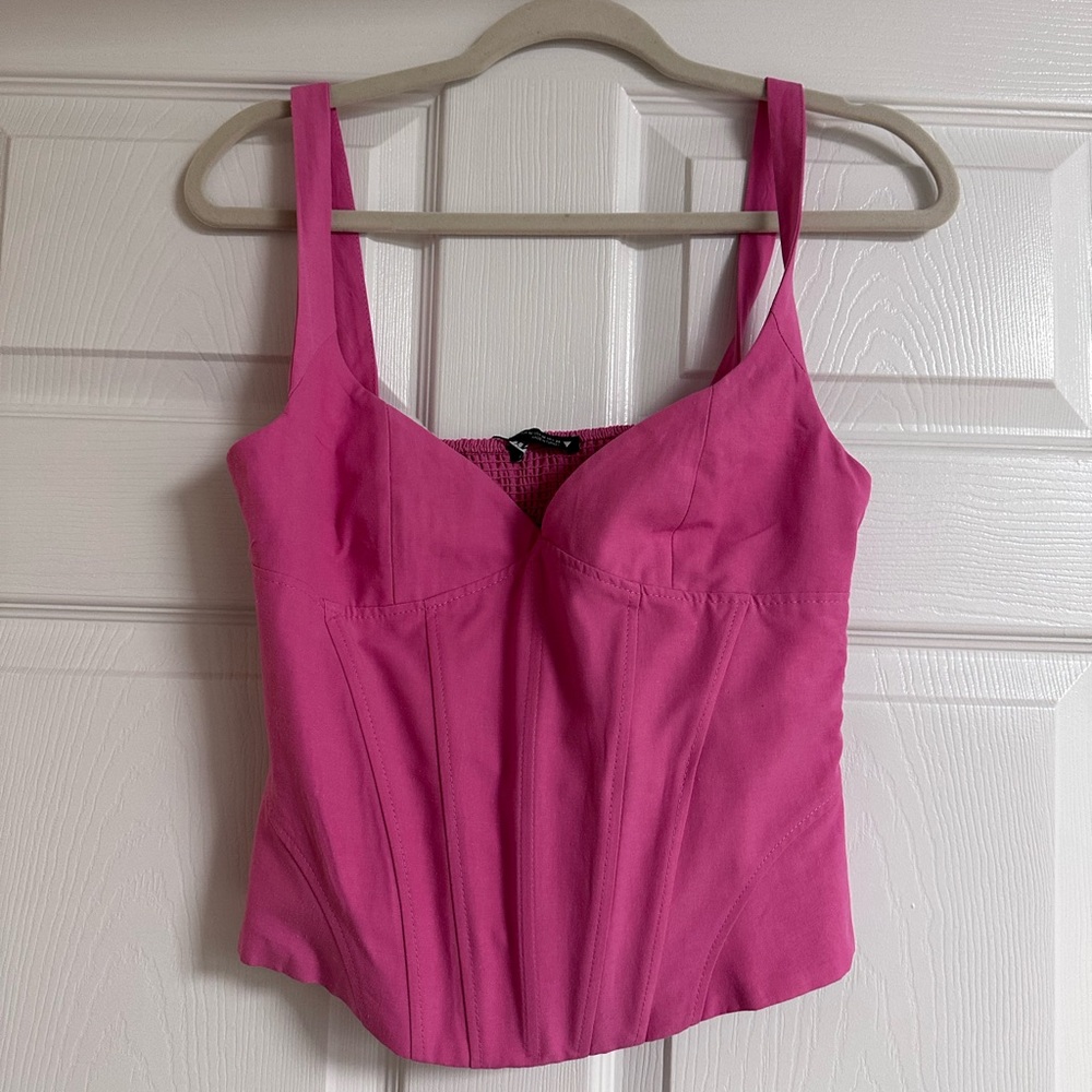 Zara hot pink corset top